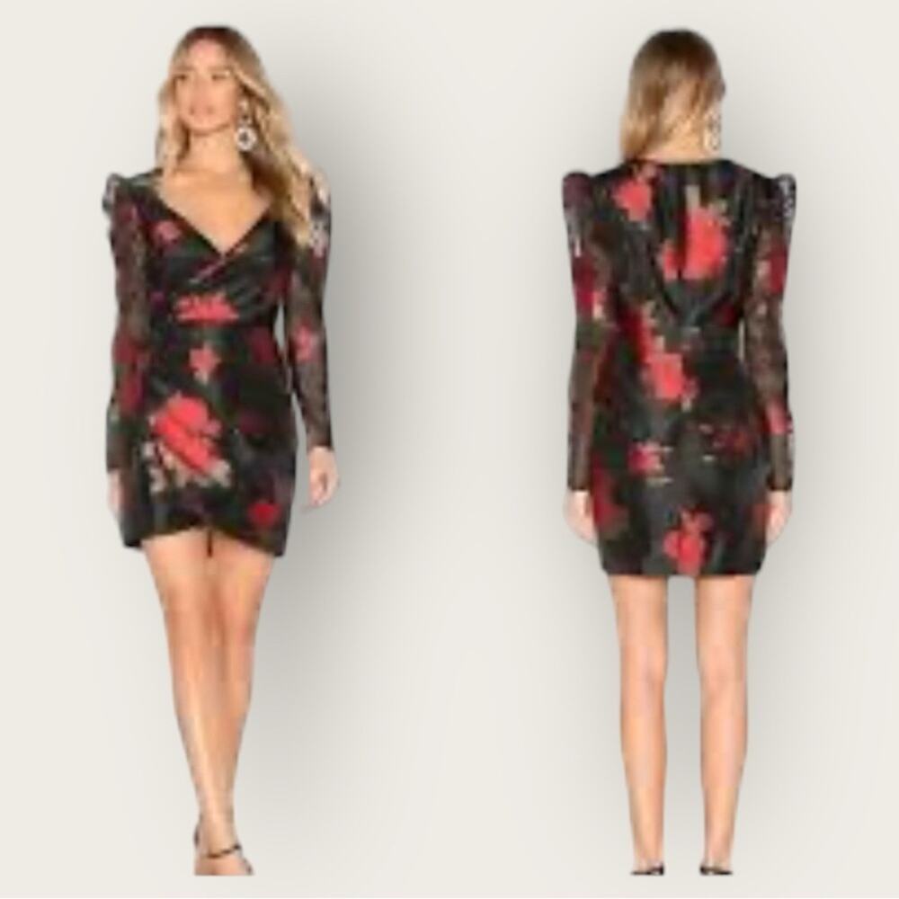 NWT | Lovers + Friends | Floral Mini Dress | Black/Red | XS